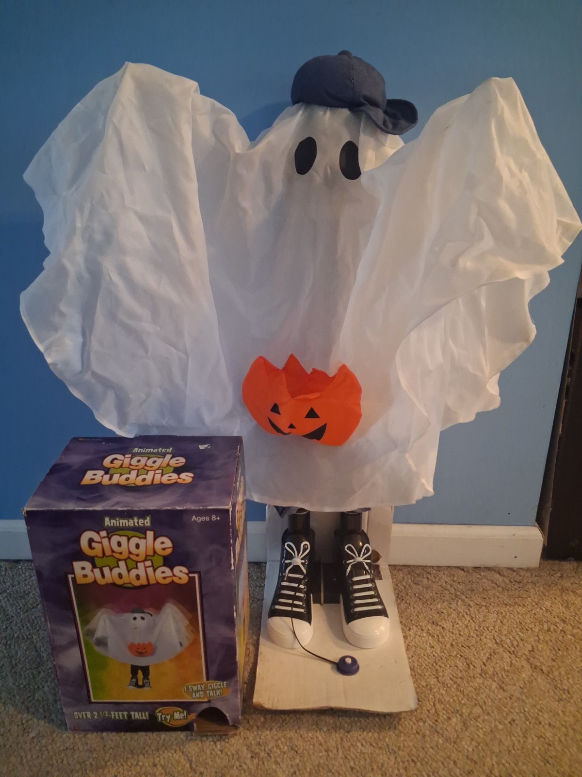 RARE Vintage 2003 Gemmy Animated Giggle Buddies Ghost Halloween Tested Works