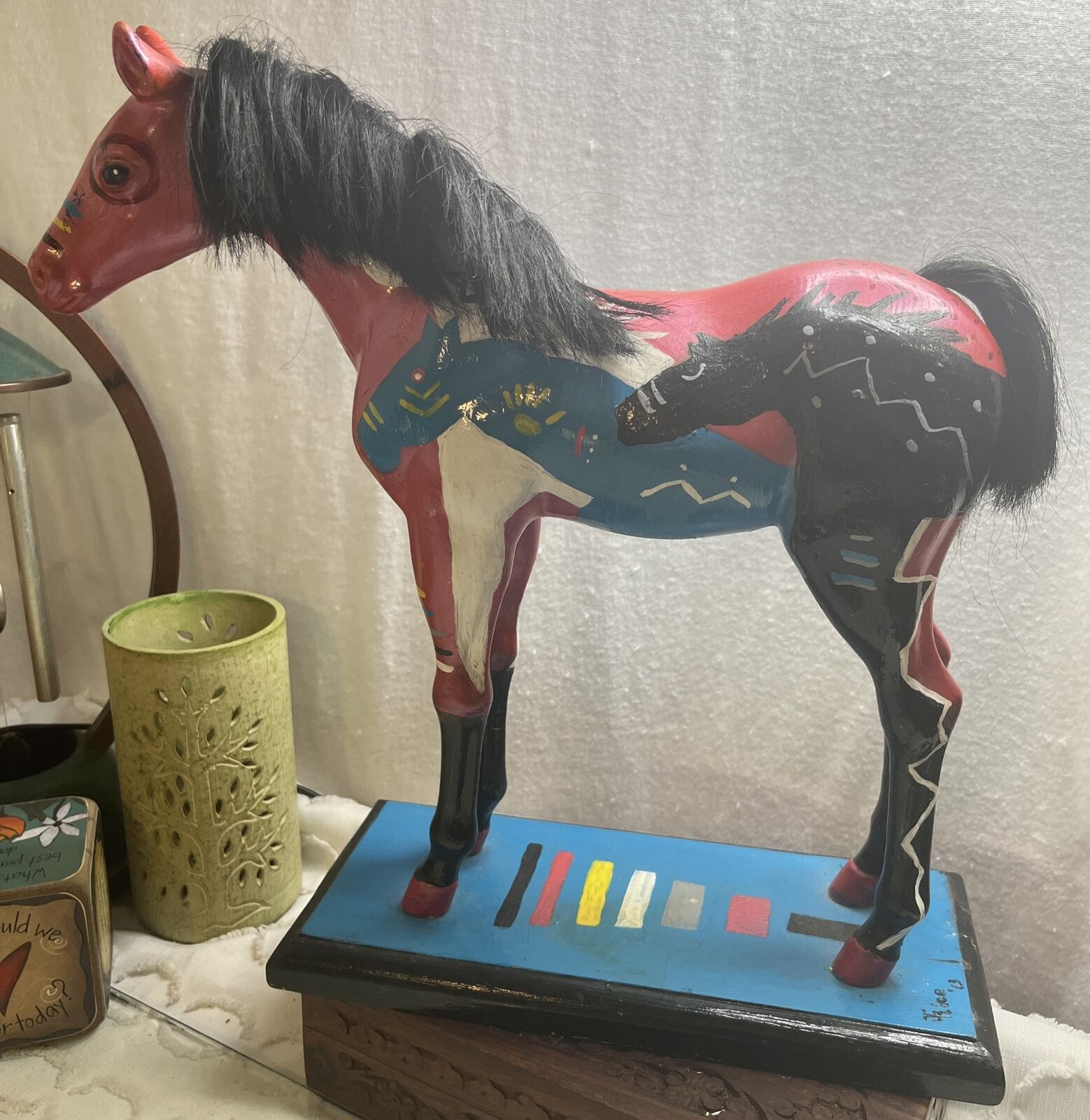 The Trail of Painted Ponies Signed J Rice 2013 Wooden