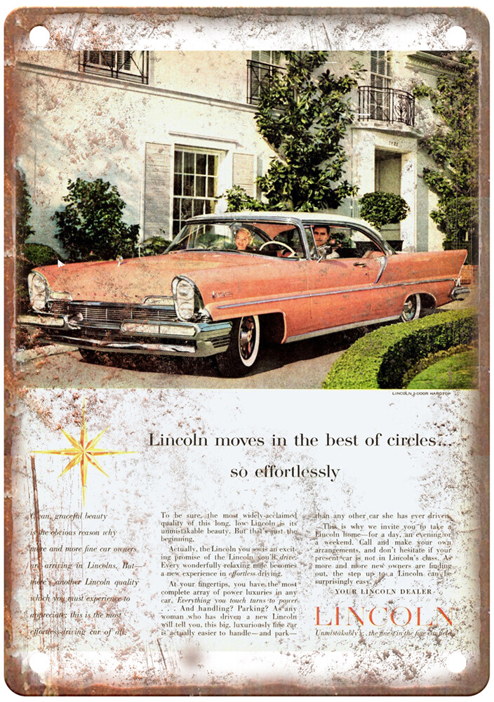 Old 1957 Lincoln Premiere Coupe Two Door Hardtop Ad Retro Look Metal Sign A6961 Old 1957 Lincoln Premiere Coupe Two Door Hardtop Ad Retro Look Metal Sign A6961