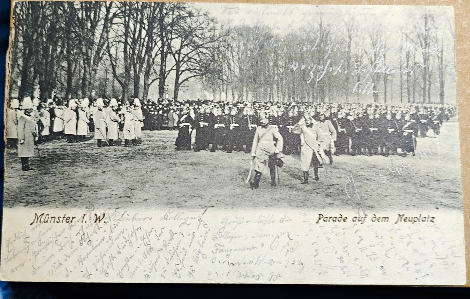 H. Greve vintage postcard Münster Germany Parade Kaiser posted 1905..P60