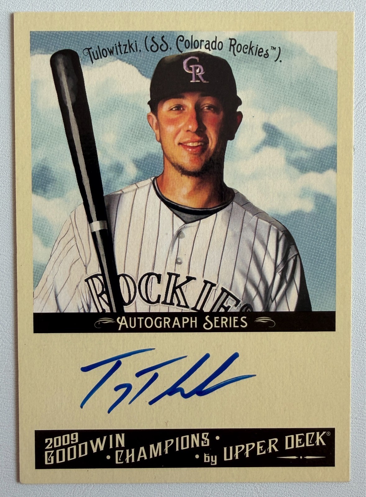 Troy Tulowitzki 2009 Upper Deck Goodwin Champions Auto #A-TT Rockies Troy Tulowitzki 2009 Upper Deck Goodwin Champions Auto #A-TT Rockies