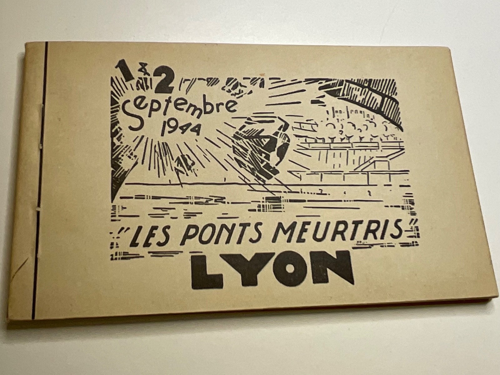 1944 WWII Lyon France Les Ponts Meurtris Complete Photo Book Destroyed Bridges