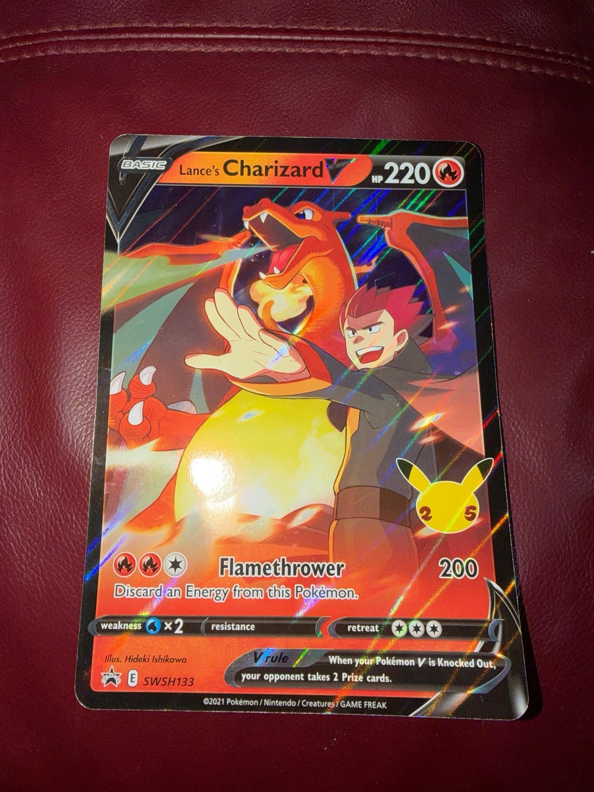 Pokémon Lance’s Charizard V SWSH133 Jumbo Holo Promo Card Pokémon Lance’s Charizard V SWSH133 Jumbo Holo Promo Card