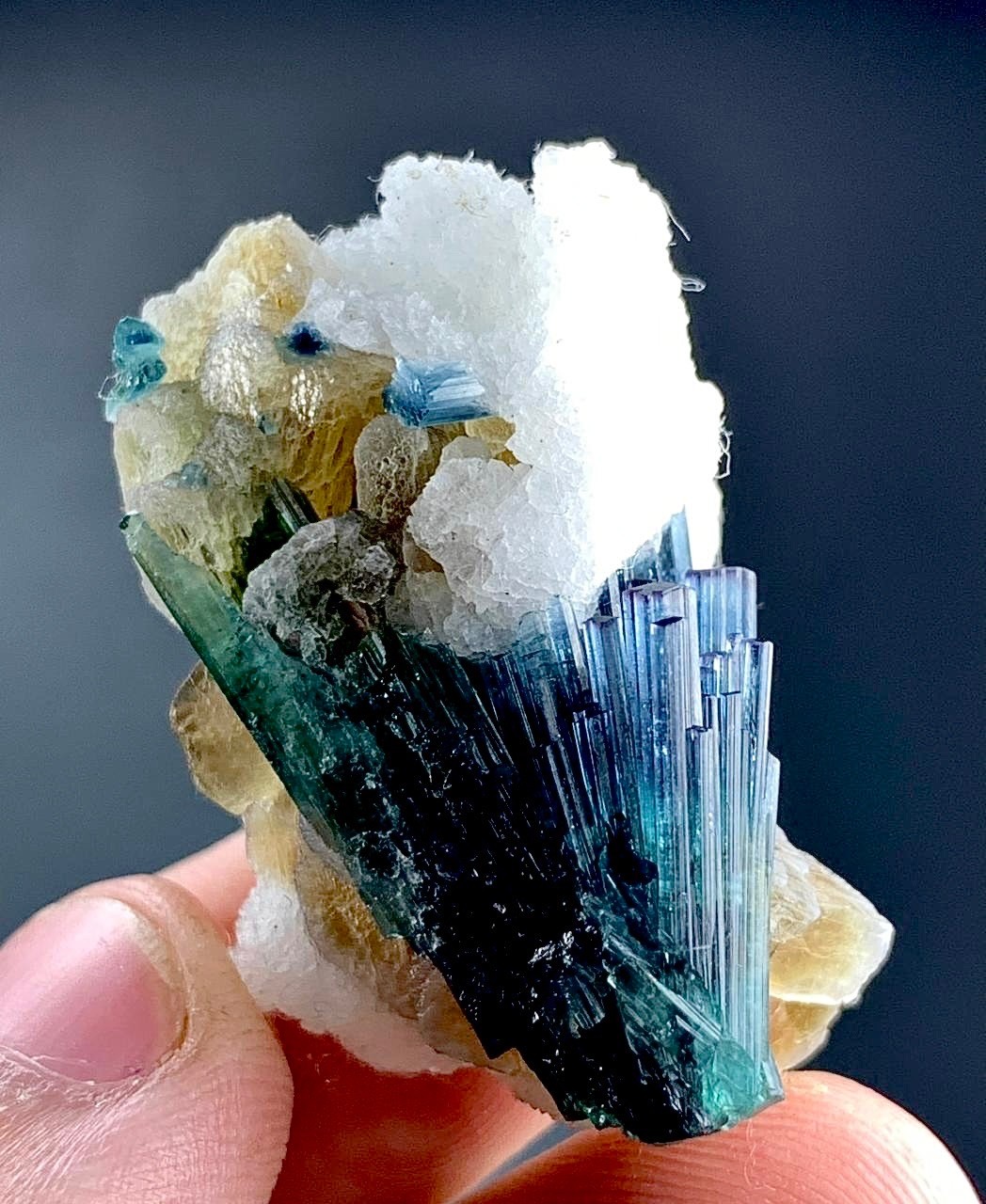 73 Carat Indicolite Tourmaline Crystal Specimen On From Afghanistan 73 Carat Indicolite Tourmaline Crystal Specimen On From Afghanistan