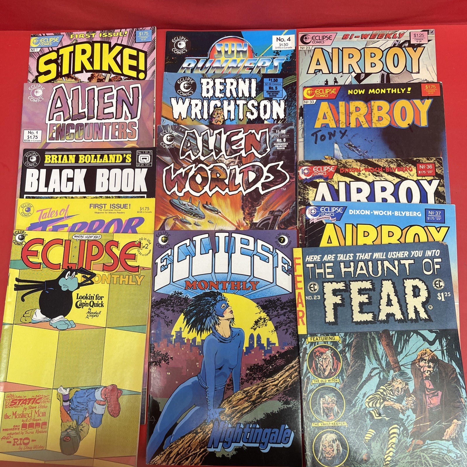 Vintage Eclipse Comics Lot of 14 Airboy Alien Worlds Strike #1 Horror 1980s •19 Vintage Eclipse Comics Lot of 14 Airboy Alien Worlds Strike #1 Horror 1980s •19