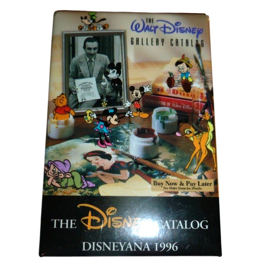 Vintage Walt Disney Gallery Catalog Disneyana 1996 Pin Magnet Mickey Snow White Vintage Walt Disney Gallery Catalog Disneyana 1996 Pin Magnet Mickey Snow White