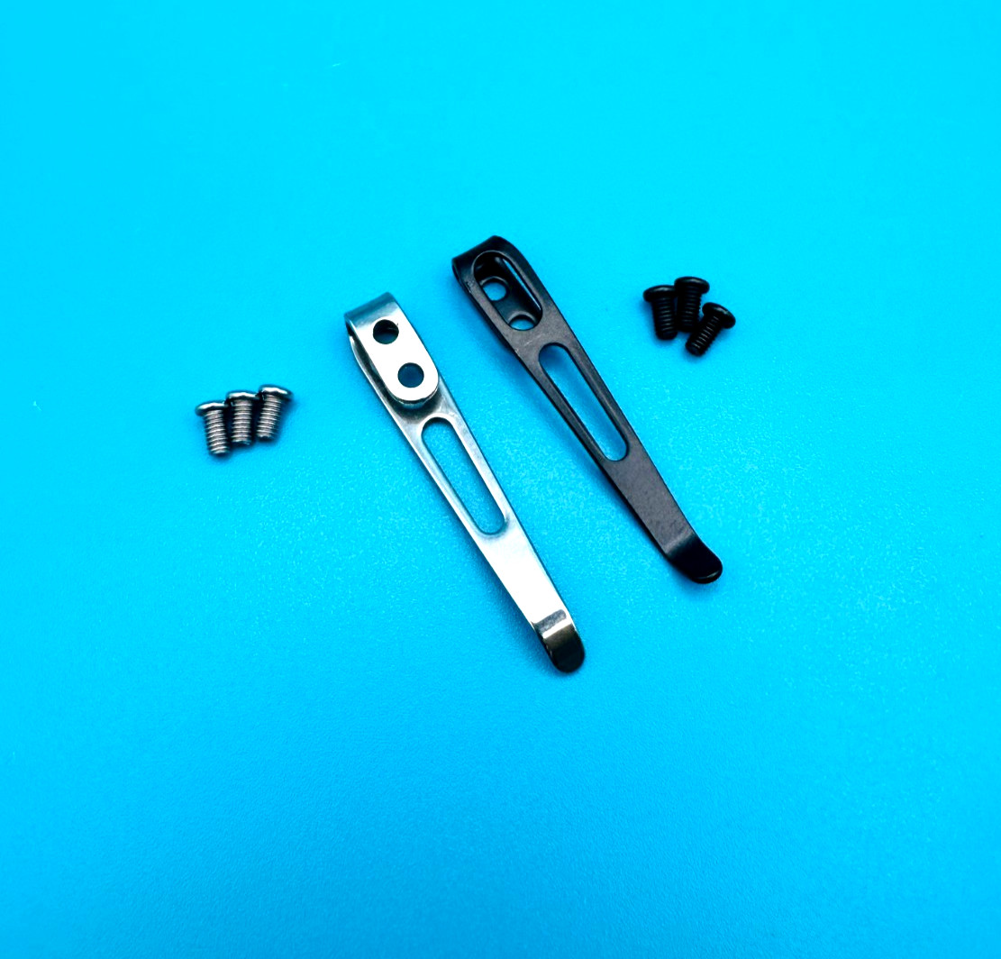 Deep Carry Pocket Clip Replacement for Folding Knife Stainless Steel w/ Screws