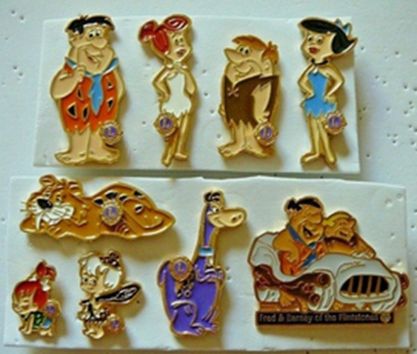Lions Club Pins - Cartoon Flintstones Set of 9 Lions Club Pins - Cartoon Flintstones Set of 9