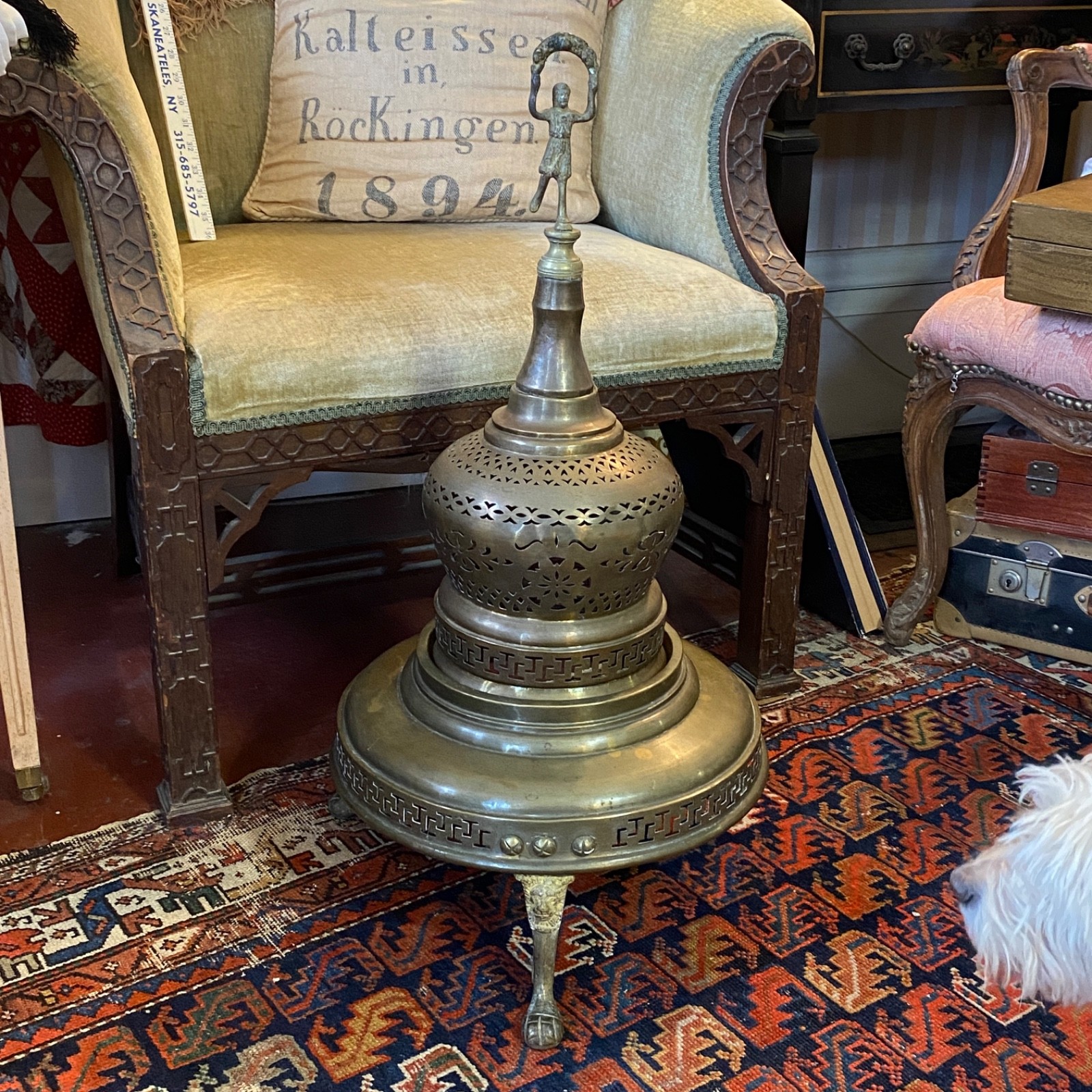 Grand Tour Antique Middle Eastern Brass and Copper Brazier, Foot Warmer Grand Tour Antique Middle Eastern Brass and Copper Brazier, Foot Warmer