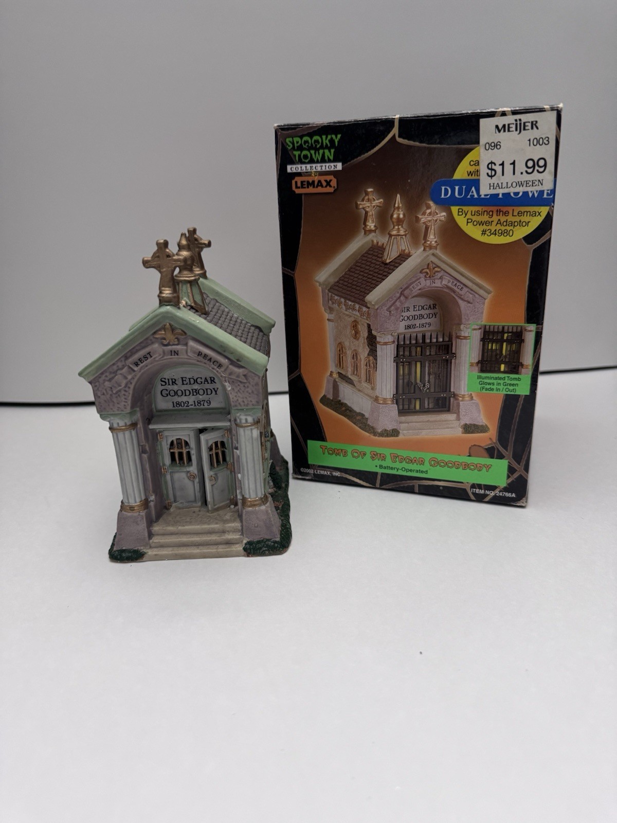 Vintage 2002 Lemax Spooky Town Halloween Tomb of Sir Edgar Goodbody