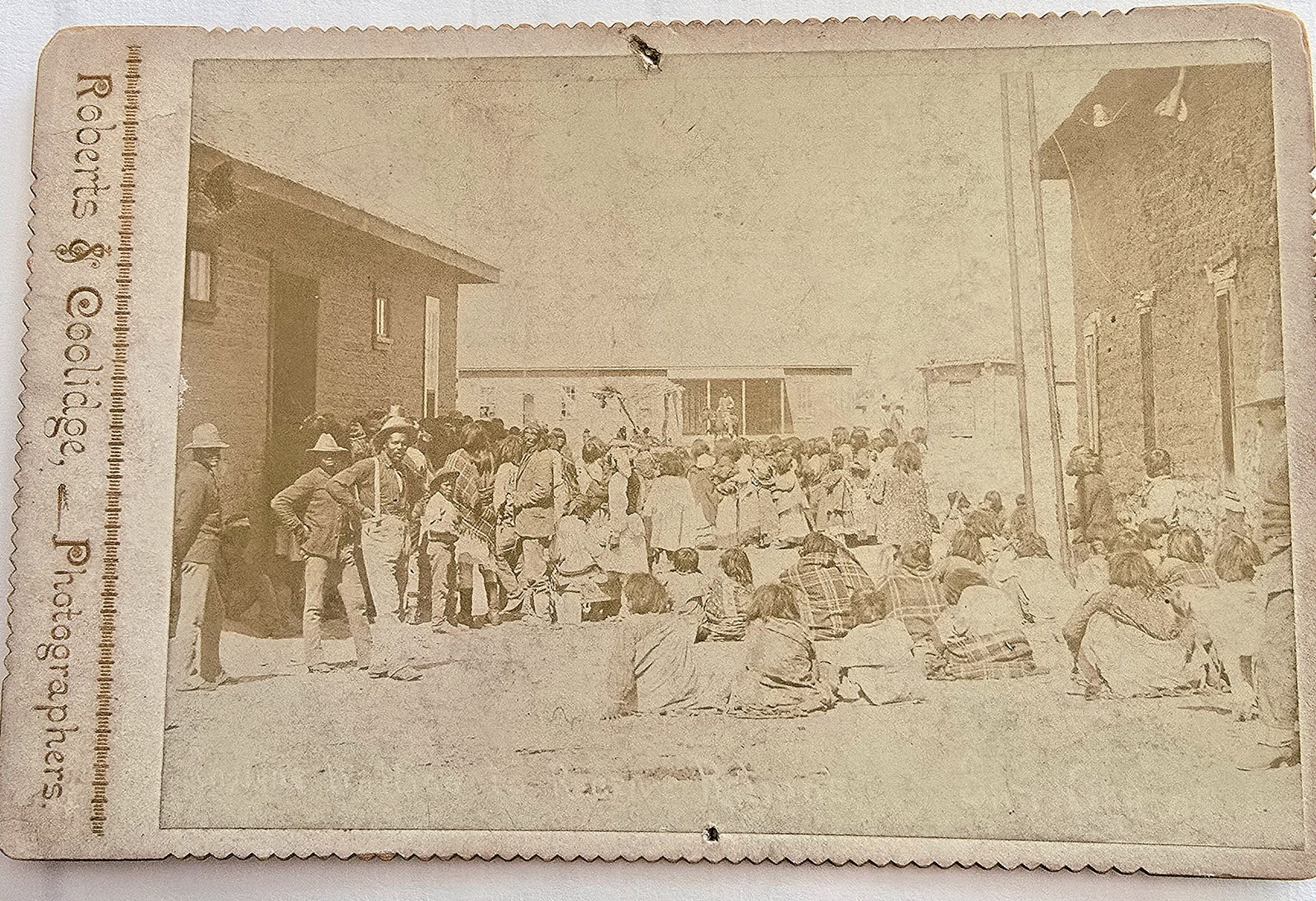 Antique 1880 San Carlos Apache Ration Day Cabinet Card, Rbts & Coolidge,Arizona Antique 1880 San Carlos Apache Ration Day Cabinet Card, Rbts & Coolidge,Arizona