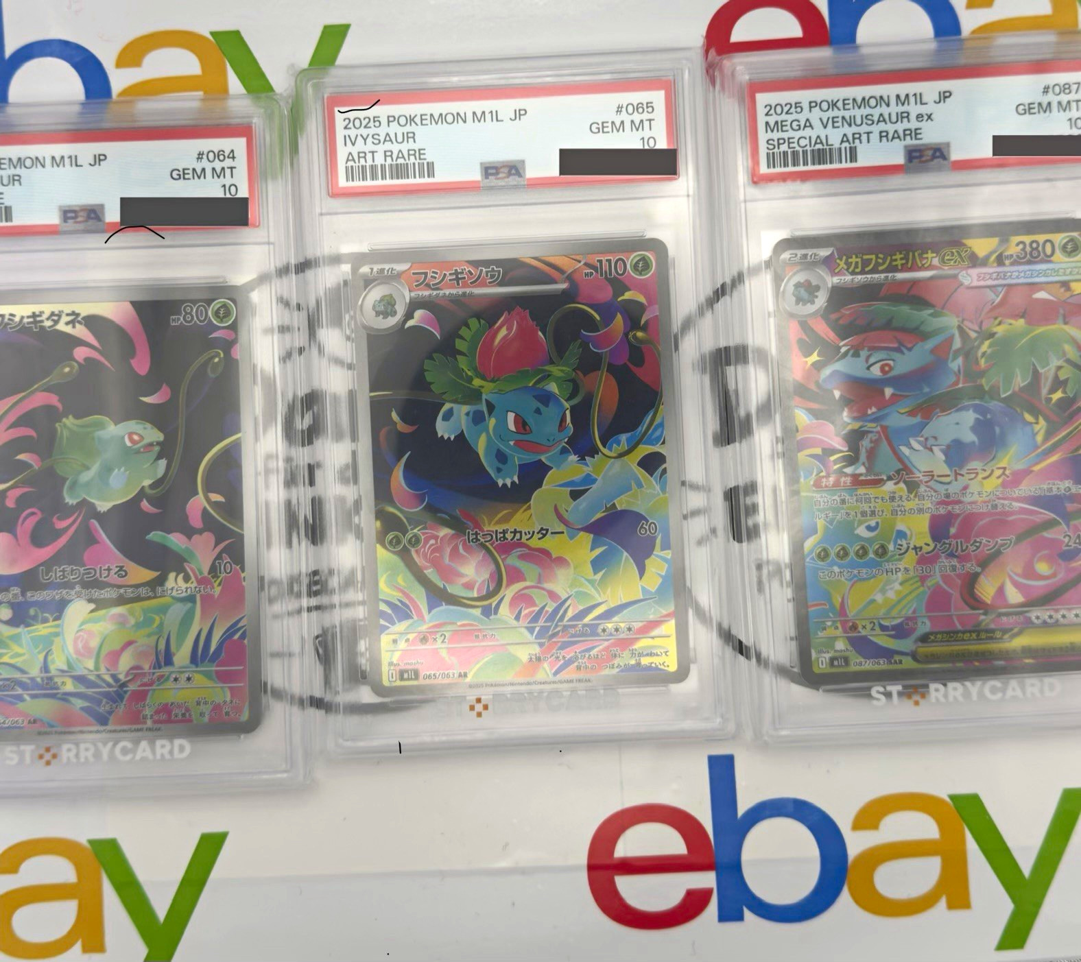 Pokemon TCG M1L 3 Card Bulbasaur/Ivysaur/Mega Venusaur 064/065/087 PSA 10 [VB]