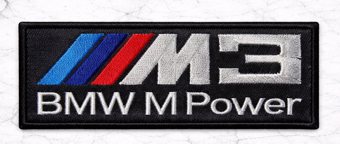 BMW M3 POWER E30 E36 E46 E90 EMBROIDERED IRON ON PATCH 4.25 BMW M3 POWER E30 E36 E46 E90 EMBROIDERED IRON ON PATCH 4.25
