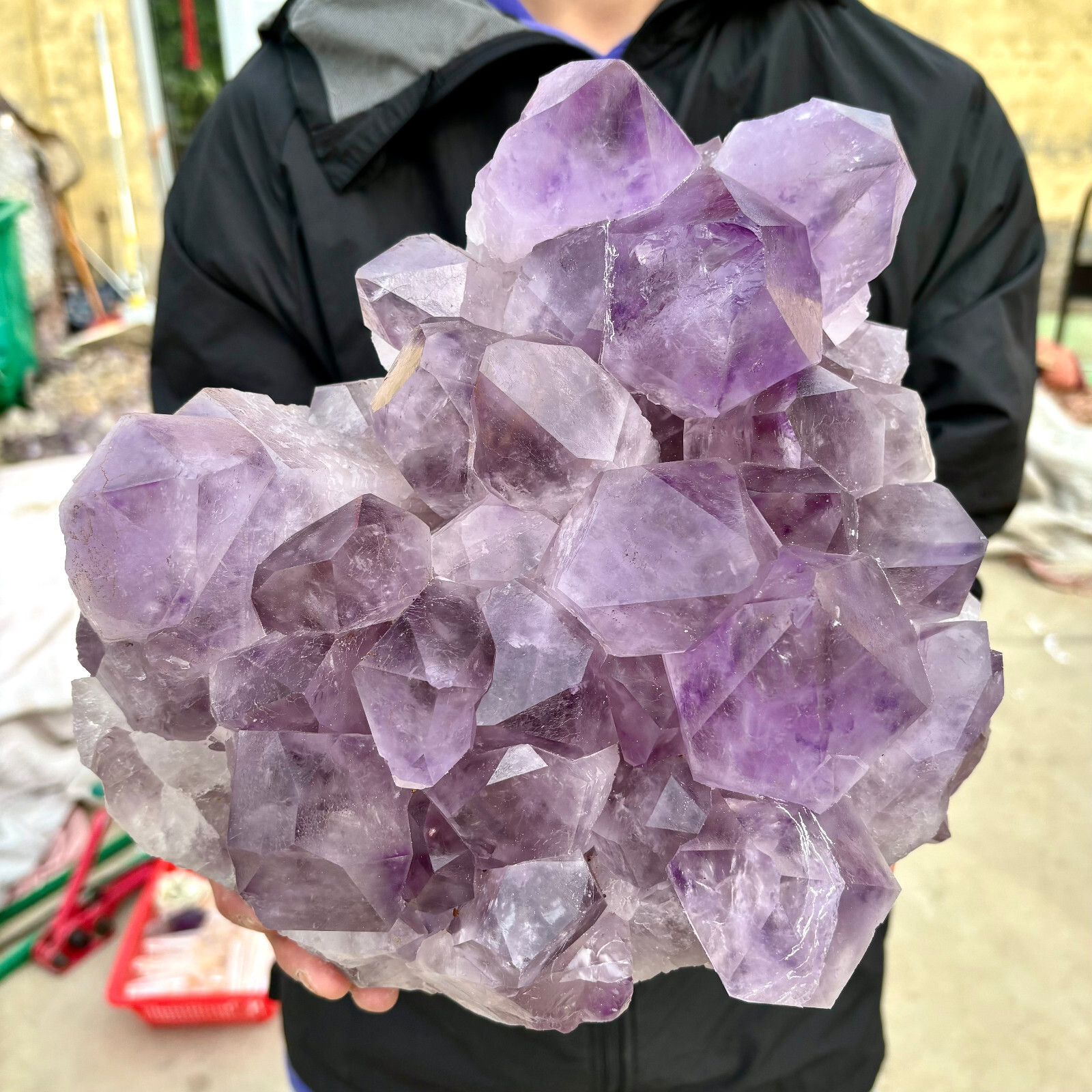 24.2LB Natural amethyst Cluster Quartz Crystal backbone mineral Specimen Healing
