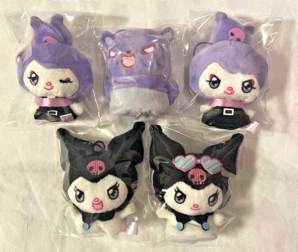 Kuromi Romina Baku Finger Puppets Mascot Plush KUROMI’S PRETTY JOURNEY Set 5 New Kuromi Romina Baku Finger Puppets Mascot Plush KUROMI’S PRETTY JOURNEY Set 5 New