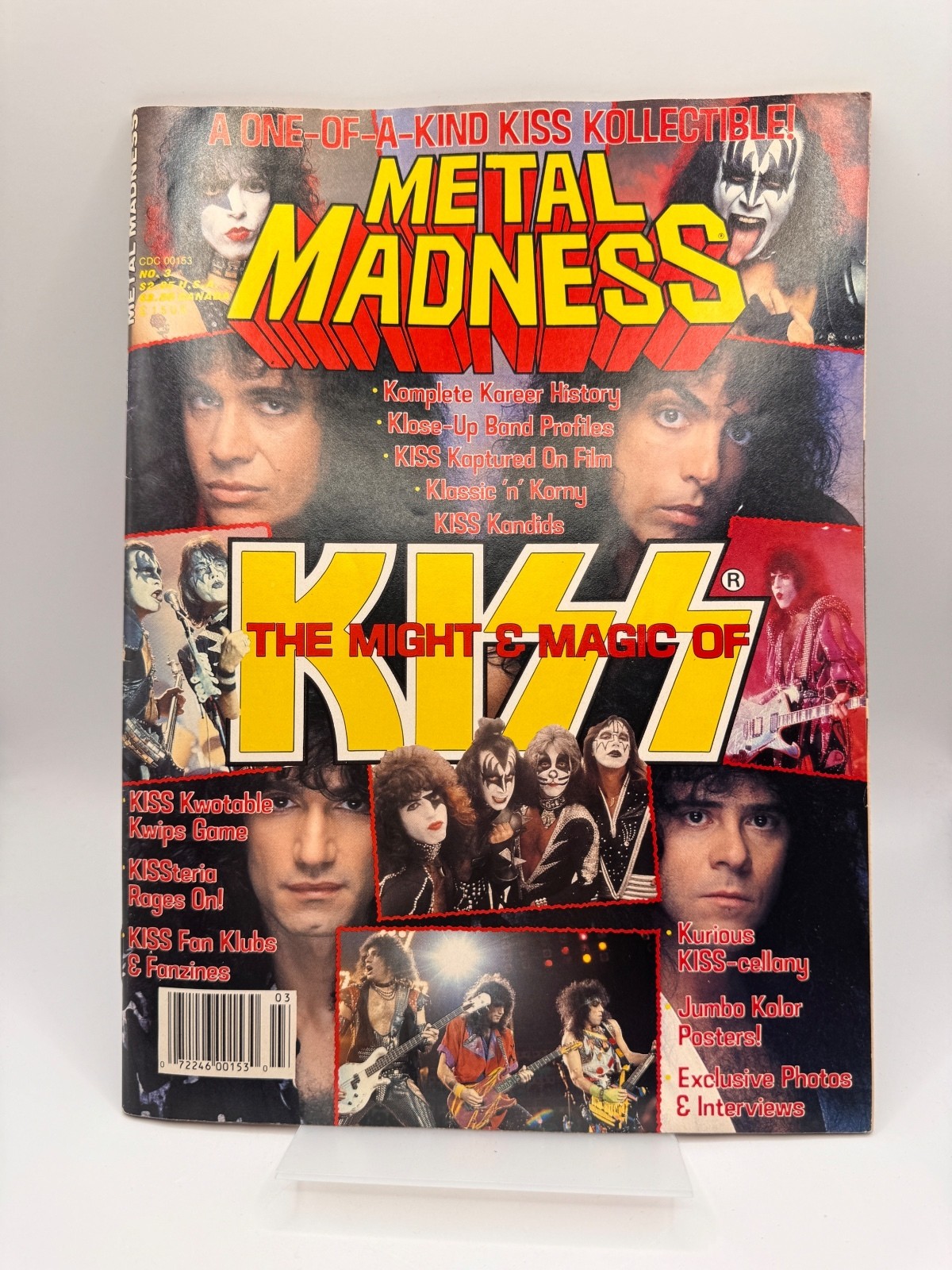 1989 Metal Madness KISS Magazine No 3 Might & Magic KISS Gene Paul Vintage
