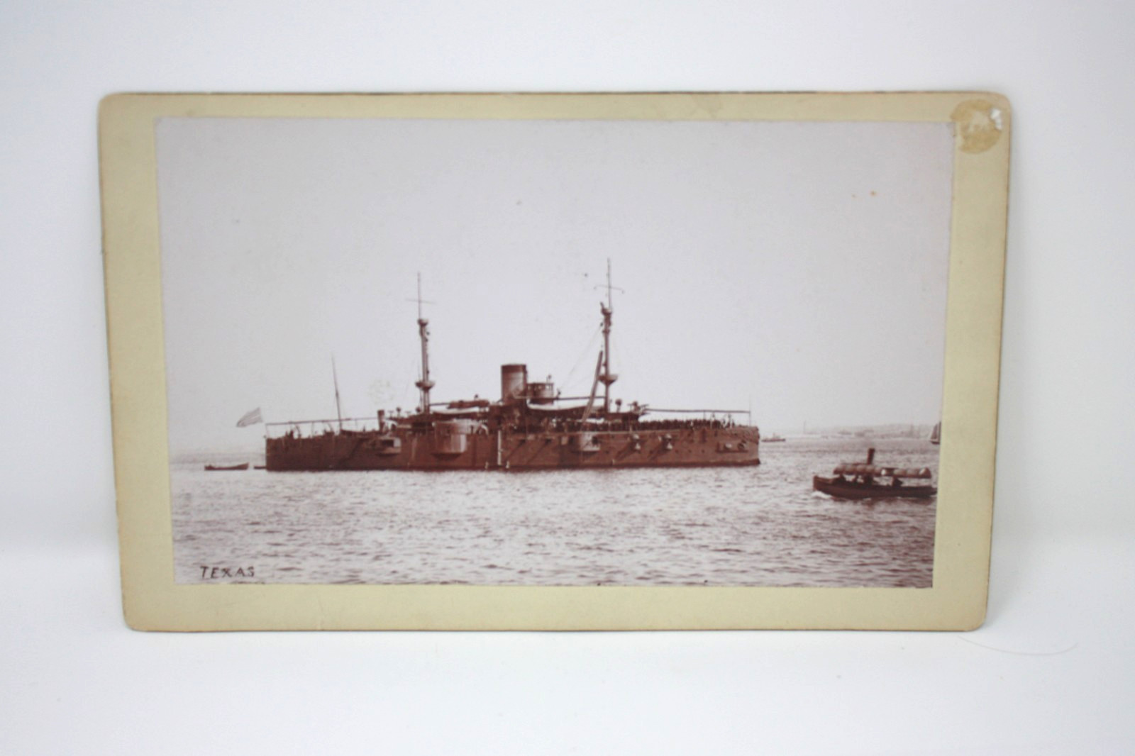 Antique USS Texas Battleship Cabinet Card Photo Spanish American War Navy Ship Antique USS Texas Battleship Cabinet Card Photo Spanish American War Navy Ship