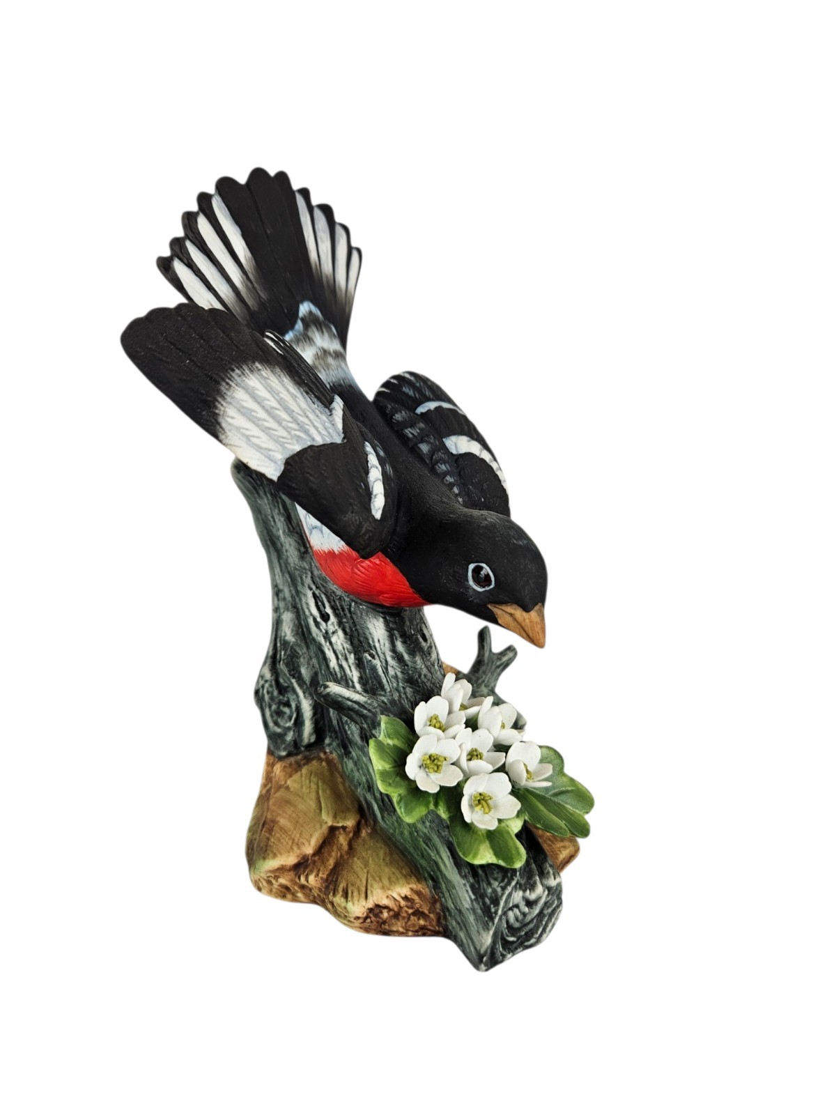 Andrea by Sadek Rose-Breasted Grosbeak Bird Figurine 8599 Flowers RARE Andrea by Sadek Rose-Breasted Grosbeak Bird Figurine 8599 Flowers RARE