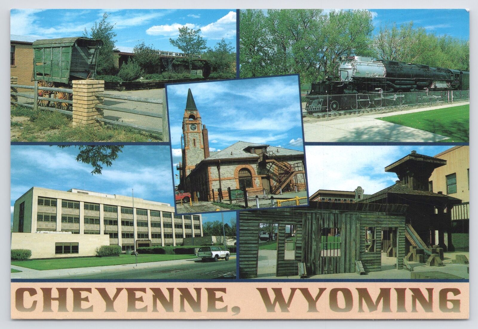 Cheyenne Wyoming~5 Views of Buildings Info On Back~Continental Postcard