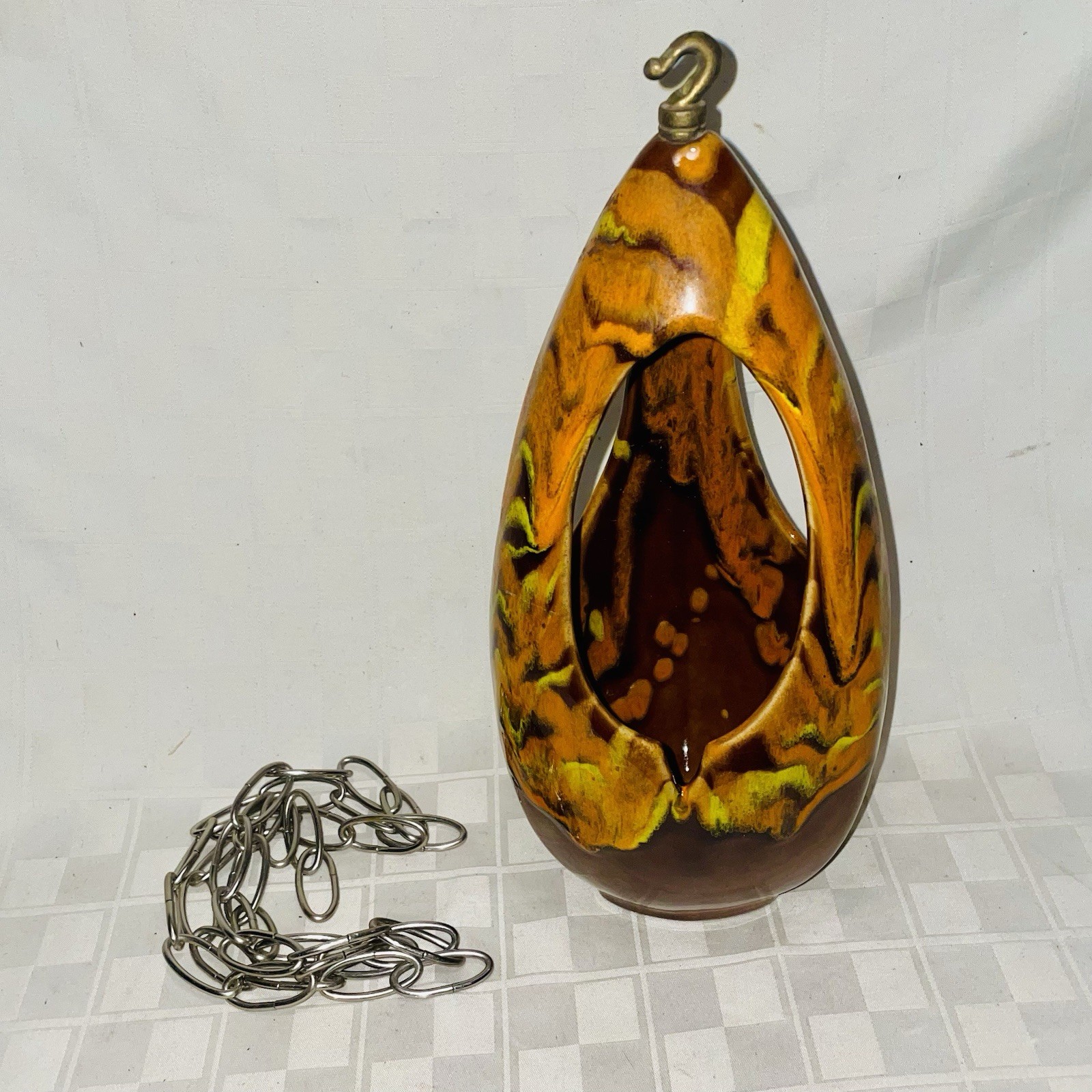 VINTAGE MCM HANGING ASHTRAY CERAMIC DRIP GLAZE ATOMIC CALIFORNIA ORIGINALS VINTAGE MCM HANGING ASHTRAY CERAMIC DRIP GLAZE ATOMIC CALIFORNIA ORIGINALS