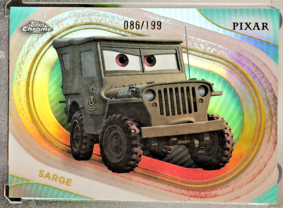 2025 Topps Chrome Disney SARGE #55 AQUA TEAL REFRACTOR /199 CARS Pixar 2025 Topps Chrome Disney SARGE #55 AQUA TEAL REFRACTOR /199 CARS Pixar