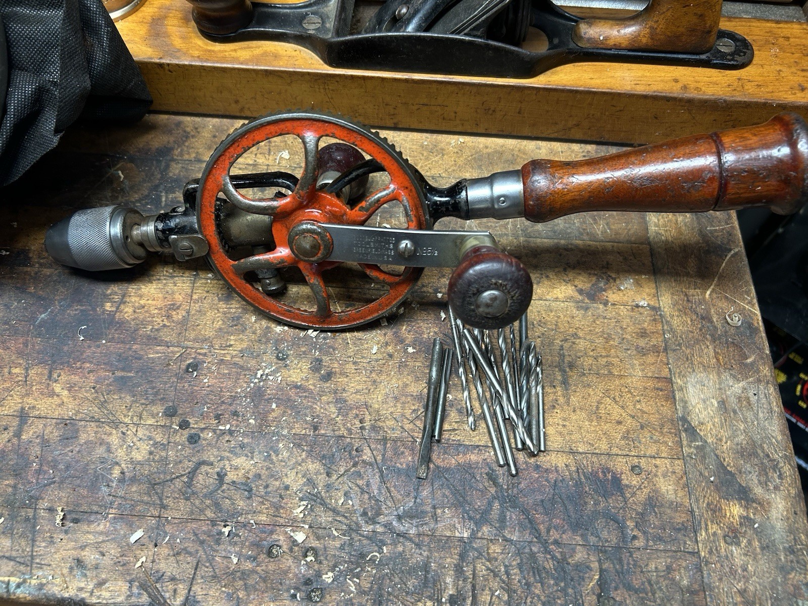 Vintage Goodell & Pratt 5 1/2 Egg Beater Drill With Bits Vintage Goodell & Pratt 5 1/2 Egg Beater Drill With Bits