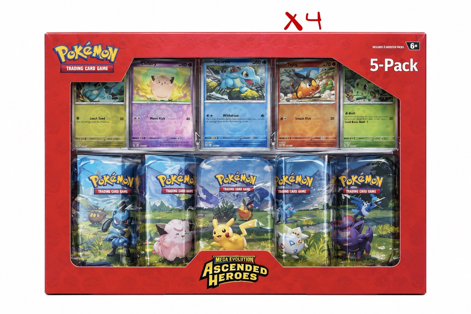 Pokemon Costco 5 Tin Pack Bundle Lot of 4 Factory Sealed New Pokémon TCG Pokemon Costco 5 Tin Pack Bundle Lot of 4 Factory Sealed New Pokémon TCG