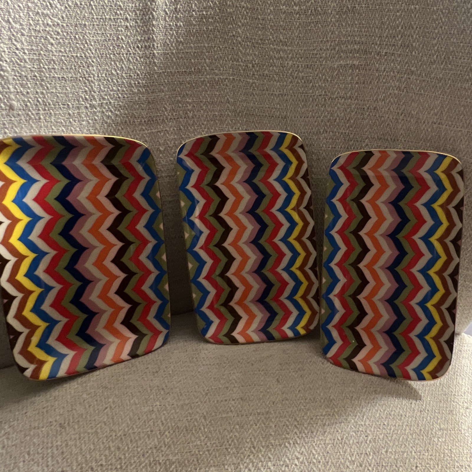 3 4.8 x 8 Jonathan Adler Chevron Pattern Plates Set of 3