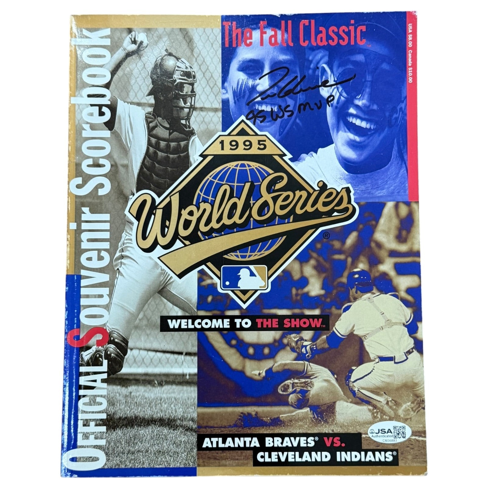 Tom Glavine Autographed Official 1995 World Series Scorebook Program w/ Tom Glavine Autographed Official 1995 World Series Scorebook Program w/