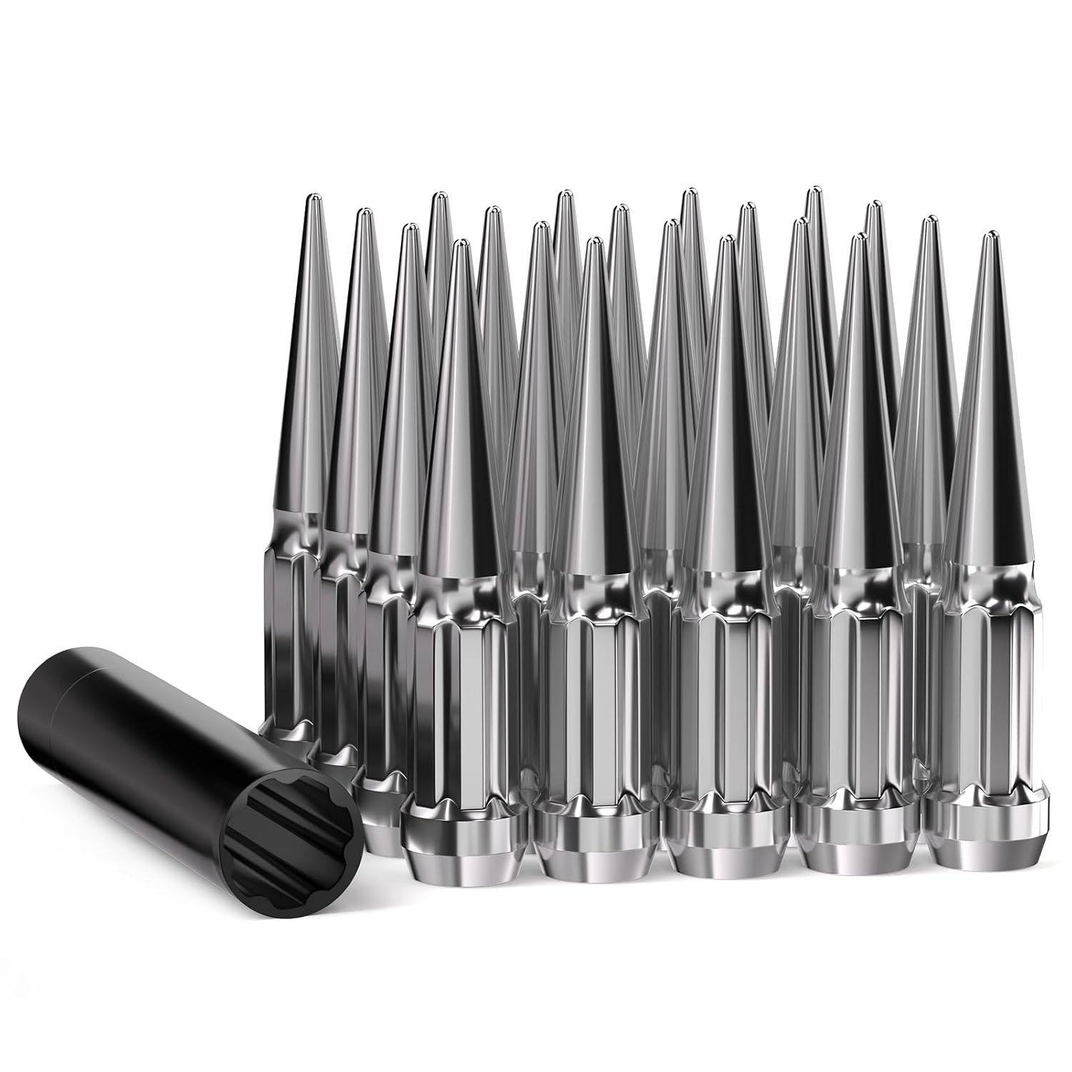 GAsupply 1/2-20 Spike Lug Nuts Spline, Chrome 4.4 GAsupply 1/2-20 Spike Lug Nuts Spline, Chrome 4.4