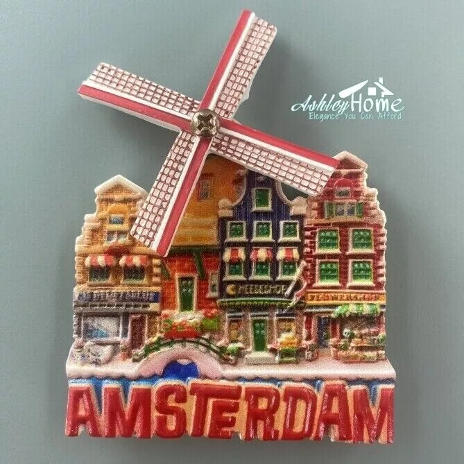 Amsterdam Holland Netherlands Tourist Souvenir Resin Refrigerator Fridge Magnet Amsterdam Holland Netherlands Tourist Souvenir Resin Refrigerator Fridge Magnet