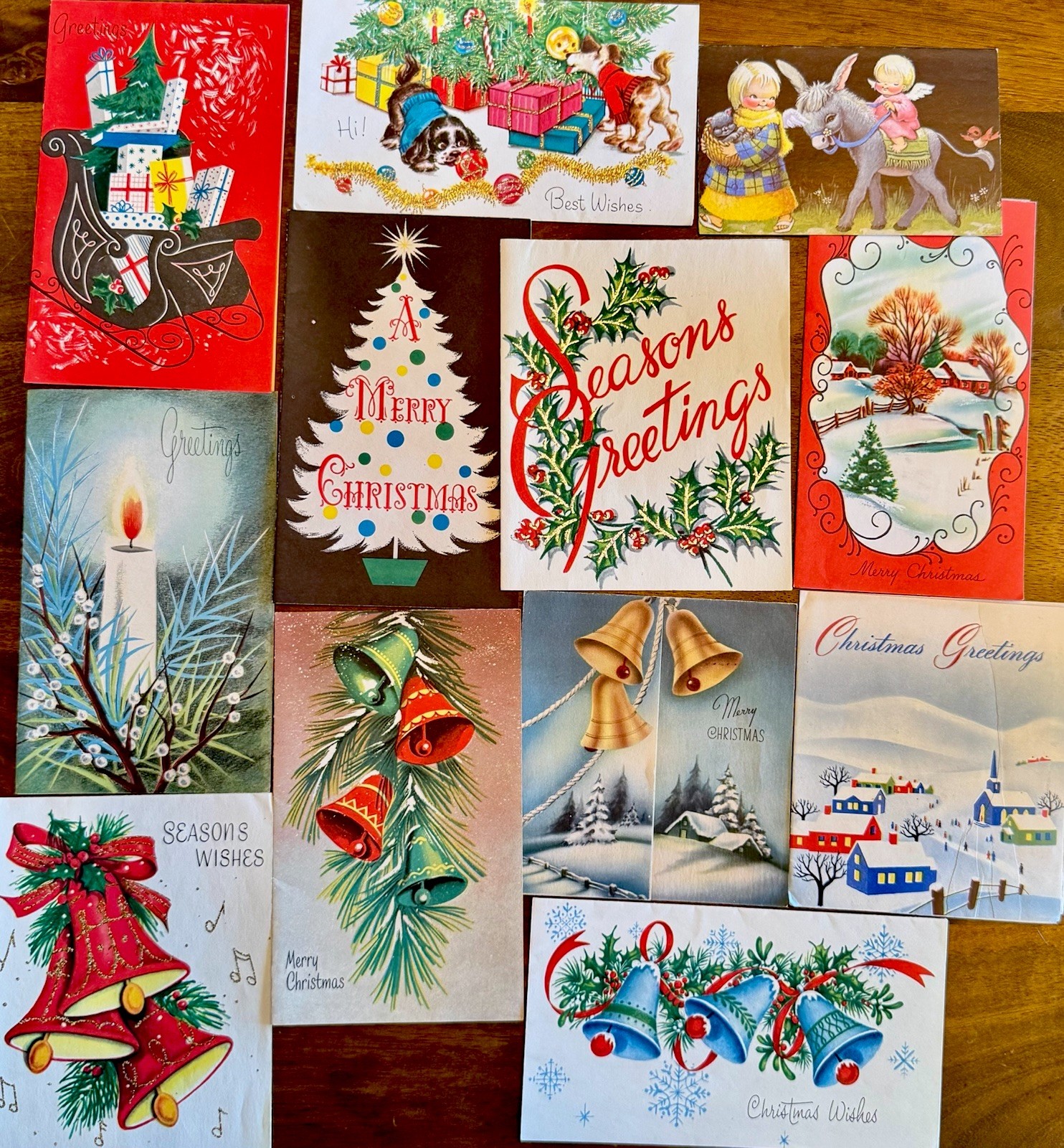 Lot of 12 Vintage MCM Holiday/Christmas Cards 1940s/1950s Unused Lot of 12 Vintage MCM Holiday/Christmas Cards 1940s/1950s Unused