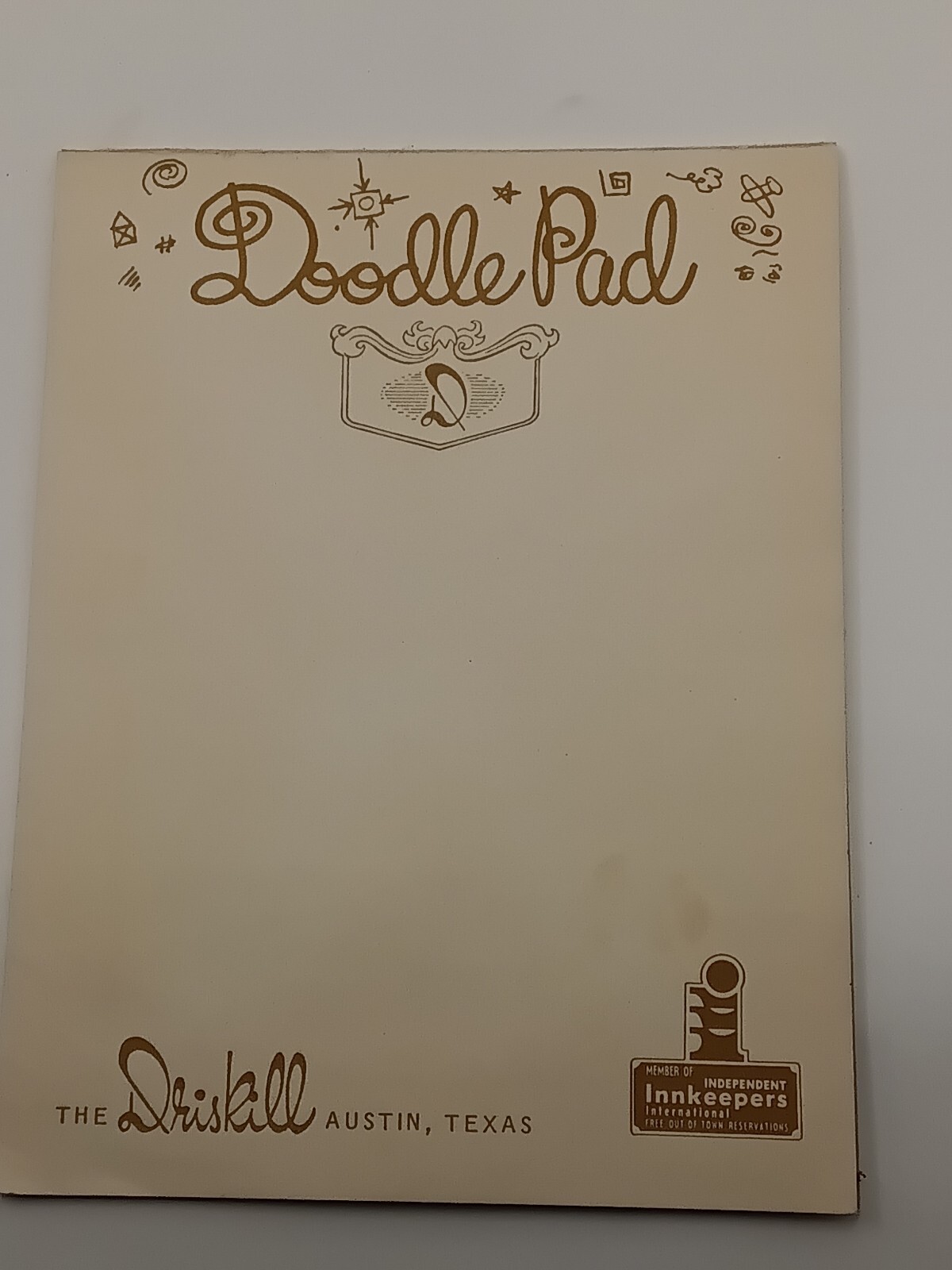 Vintage 70s The Driskill Austin Texas Doodle Pad Notepad Paper 14 Sheets Vintage 70s The Driskill Austin Texas Doodle Pad Notepad Paper 14 Sheets