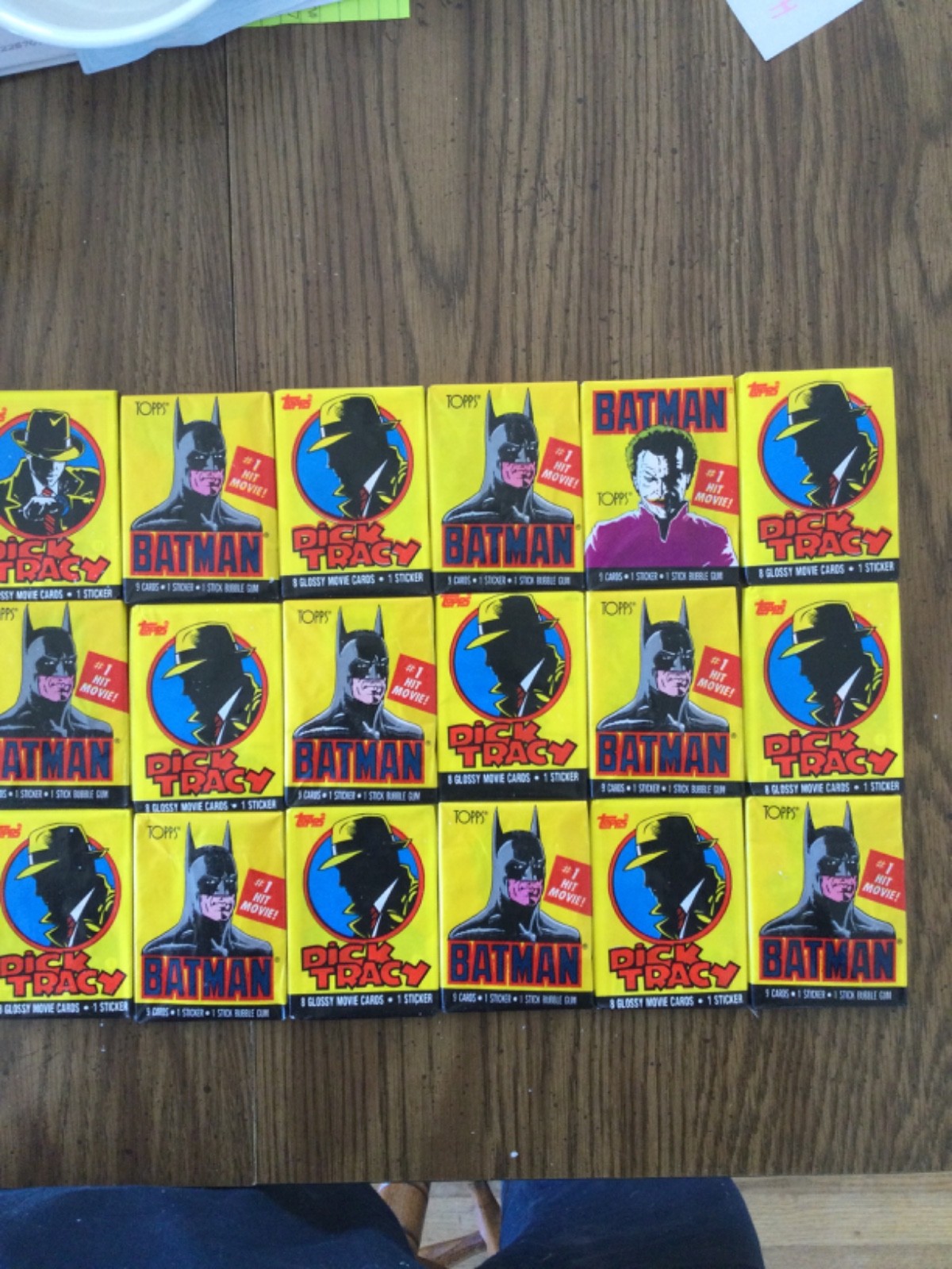 1989 Topps BATMAN Wax Packs (9) 1990 Topps DICK TRACY Wax Packs (10)