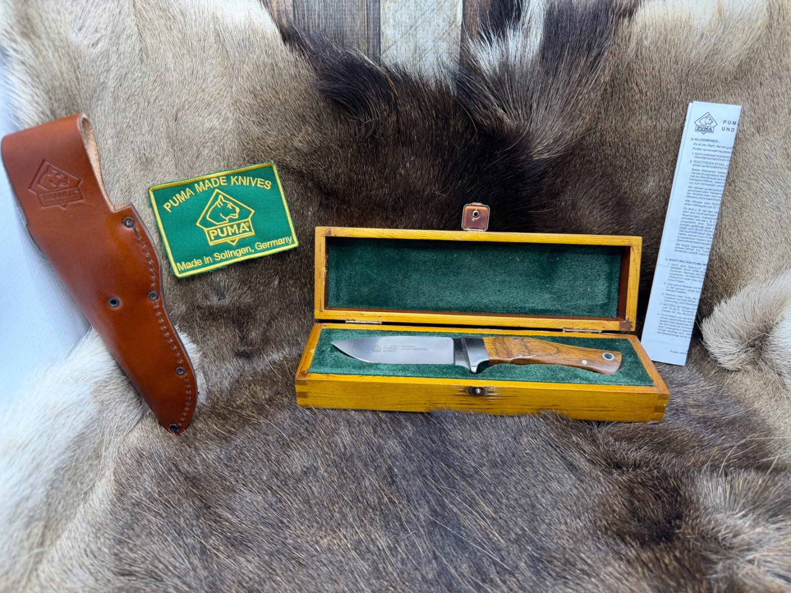 1992 Puma Skinmaster Knife With Handles German Hardwood Mint In Presentation Box