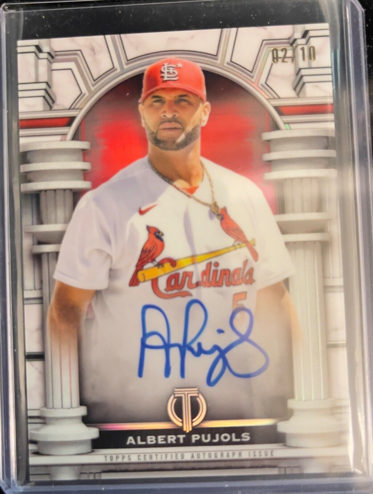 2023 Topps Tribute Albert Pujols Red Olympus On-Card Autograph /10 SSP