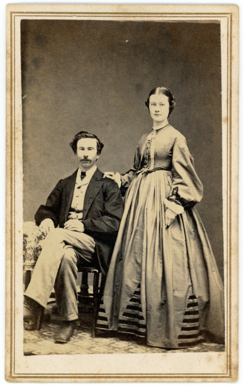 Carte de Visite CDV Portrait of an Attractive Couple in New York Carte de Visite CDV Portrait of an Attractive Couple in New York