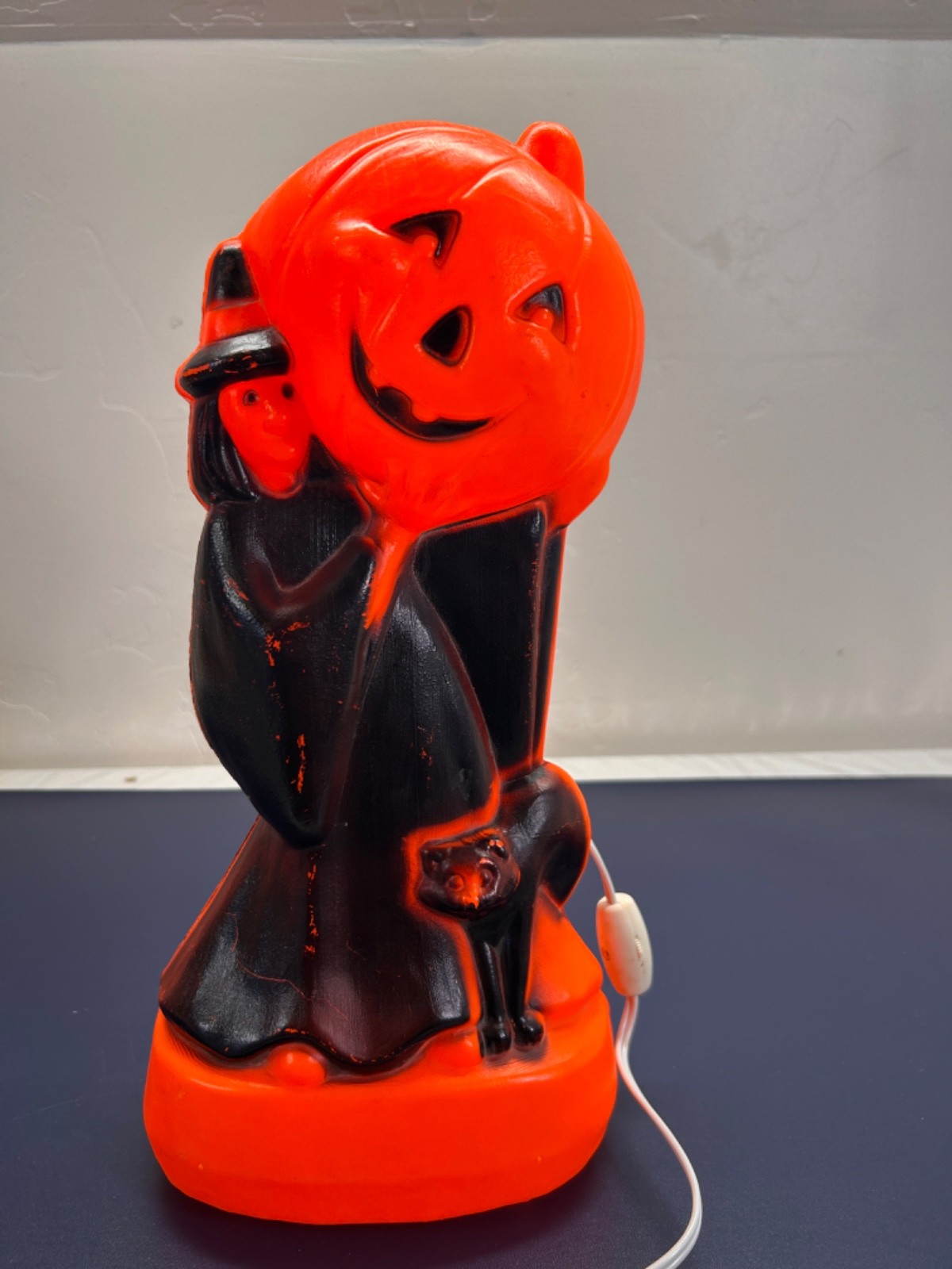 Vintage GENERAL FOAM Company Halloween WITCH Black CAT Pumpkin BLOW MOLD Lighted Vintage GENERAL FOAM Company Halloween WITCH Black CAT Pumpkin BLOW MOLD Lighted