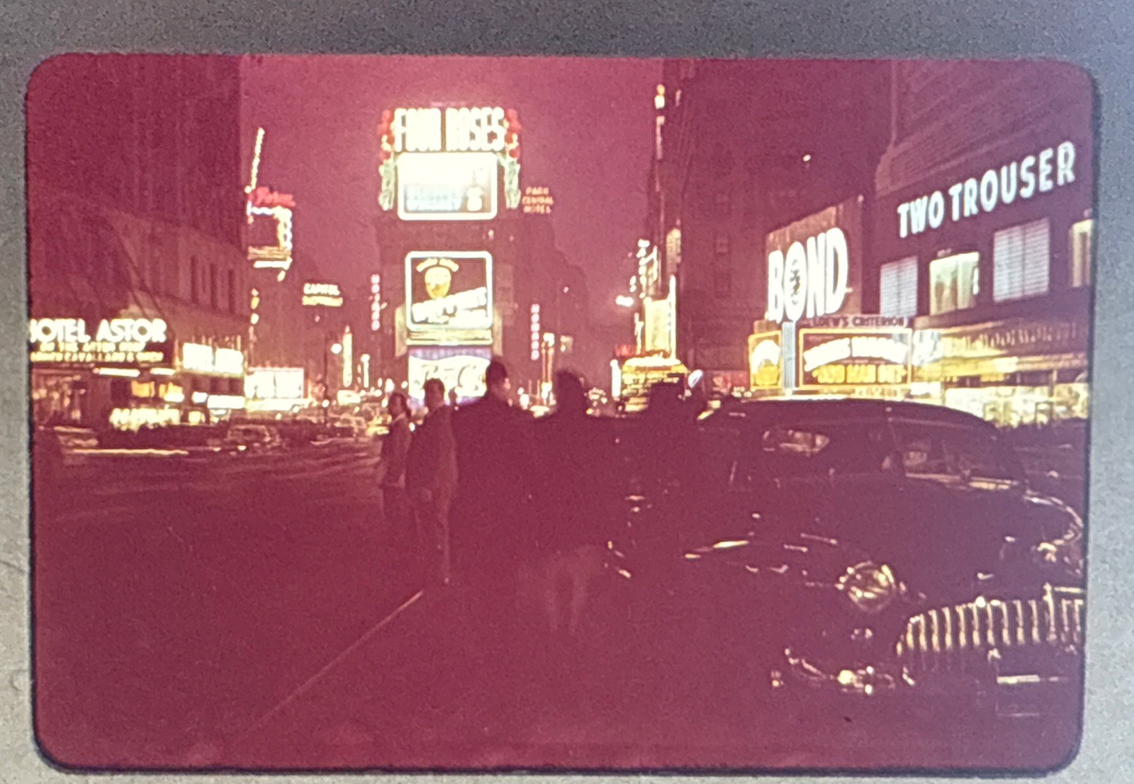 Orig 1948 Slide NYC Times Square Broadway Night Neon Signs Cars B50 Orig 1948 Slide NYC Times Square Broadway Night Neon Signs Cars B50