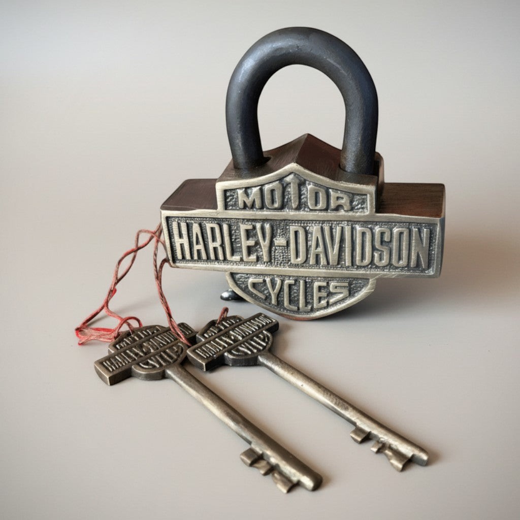 Vintage Motorcycles 1903 Solid Brass Lock with Keys Vintage Motorcycles 1903 Solid Brass Lock with Keys