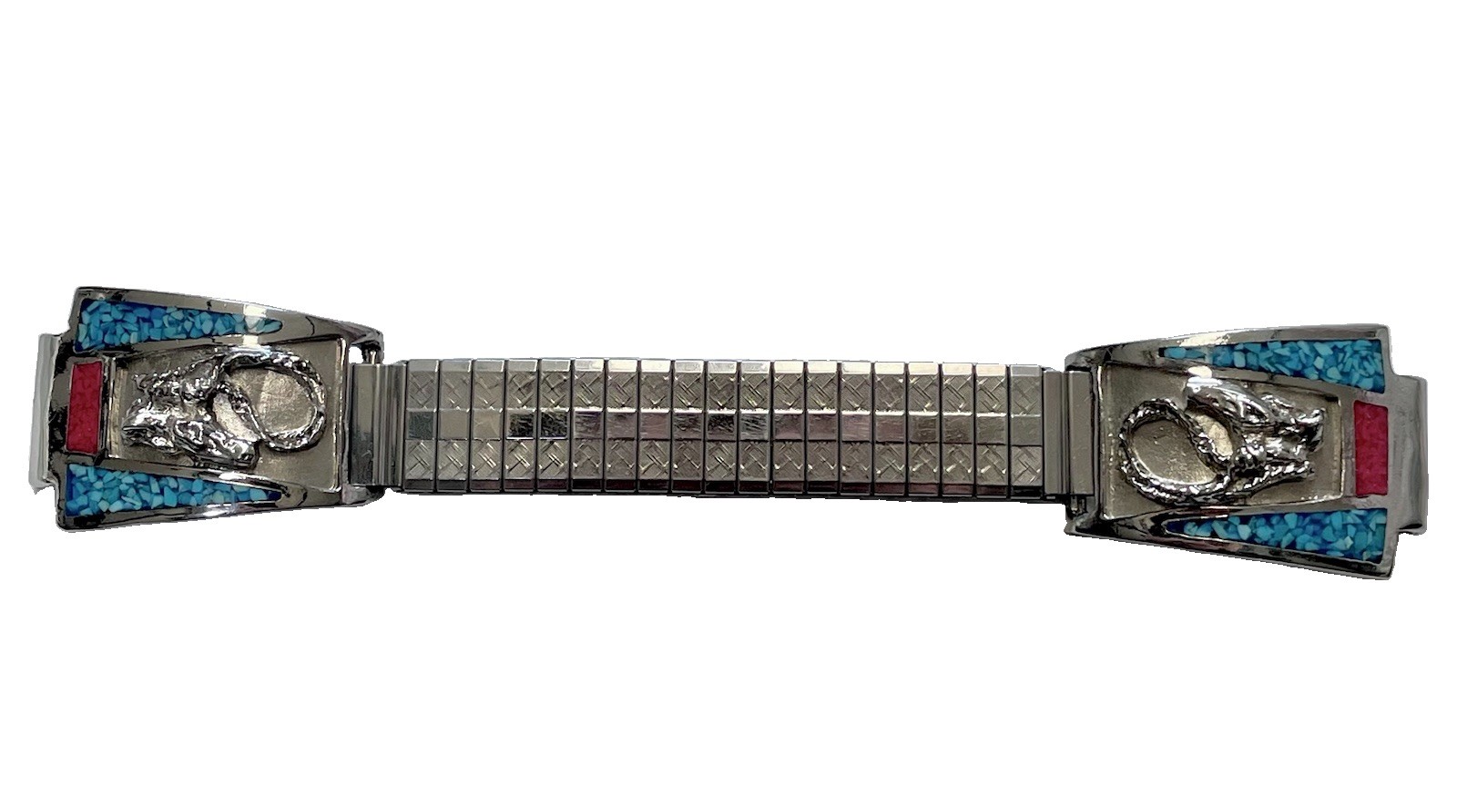 Vintage Native American Signed Navajo M.C. Stretch Watch Band See Description. Vintage Native American Signed Navajo M.C. Stretch Watch Band See Description.