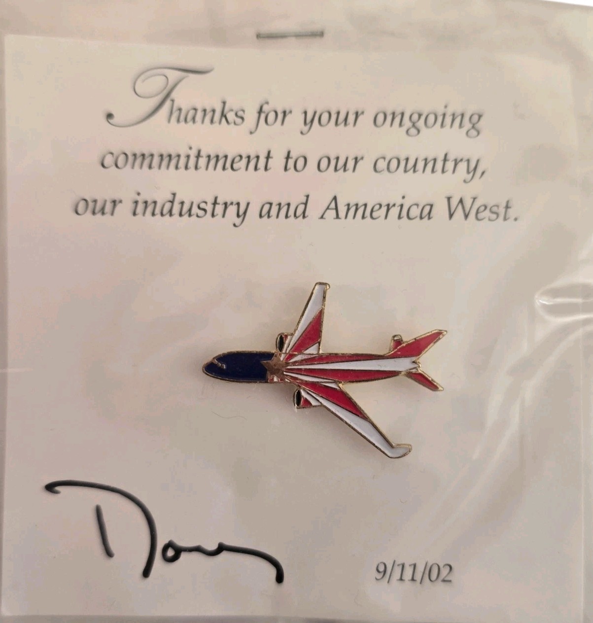 America West Airlines 9/11 September 11 Aircraft Pin America West Airlines 9/11 September 11 Aircraft Pin