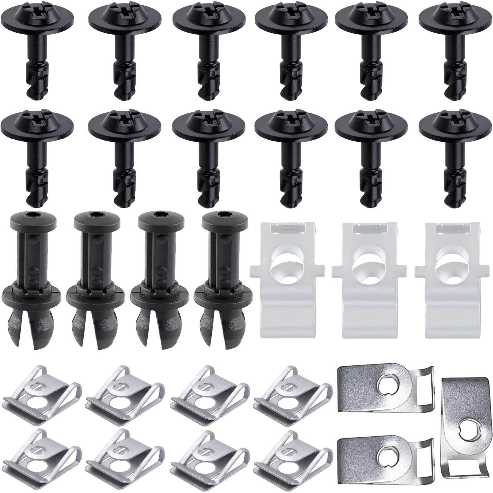 30 Pcs Engine Under Cover Splash Guard Clips Screw Set Replacement for Audi A4 A