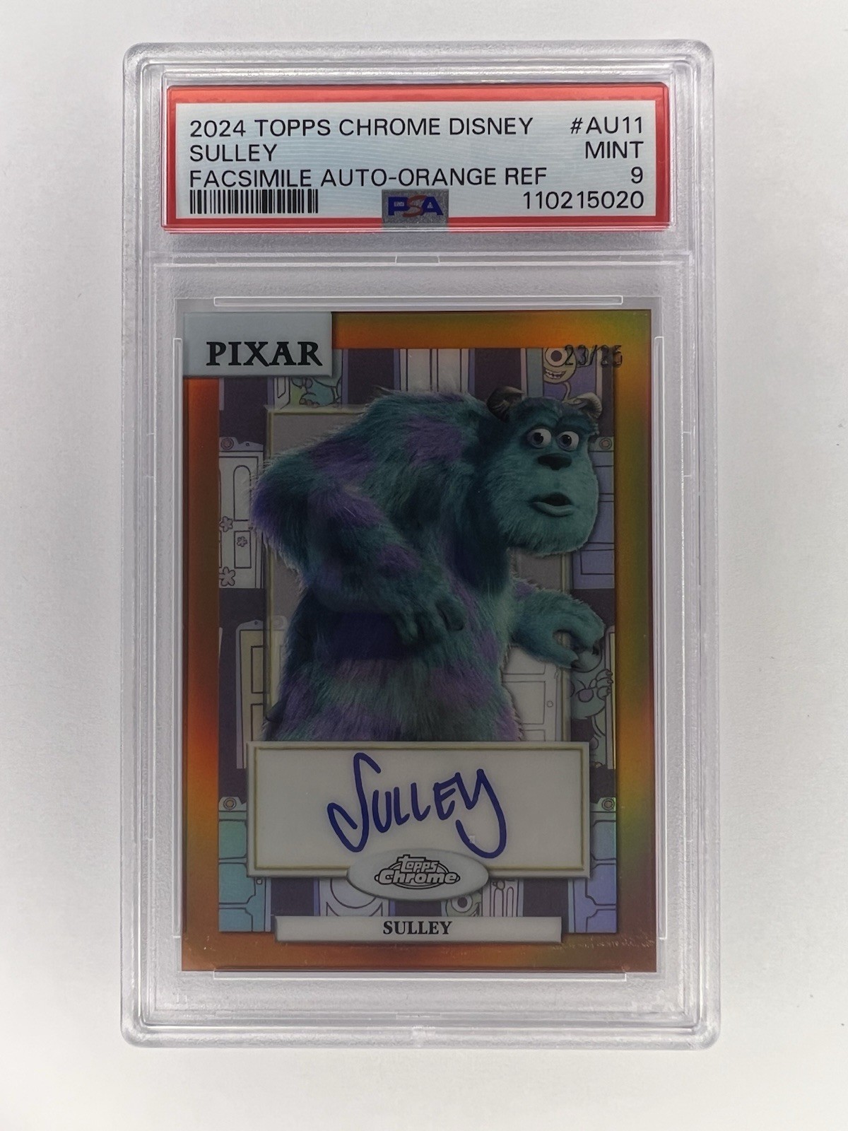 2024 Topps Chrome Disney Autograph Of Sulley True Orange Refractor /25 2024 Topps Chrome Disney Autograph Of Sulley True Orange Refractor /25