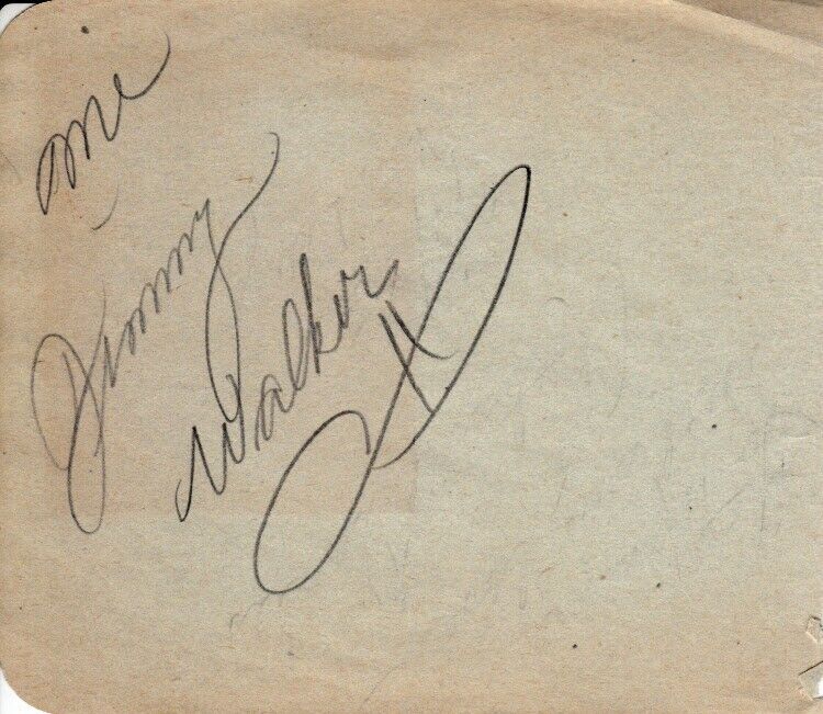 Jimmy Walker autographed signed vintage 4x5 inch autograph album book page COA