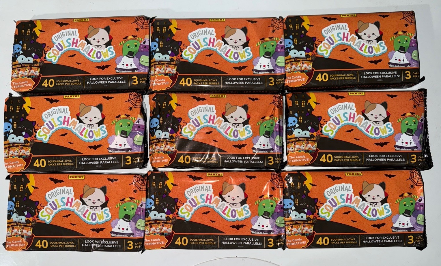 Lot (9) 2025 Squishmallows Halloween Treat Packs- 40 pks Per Bundle Lot (9) 2025 Squishmallows Halloween Treat Packs- 40 pks Per Bundle