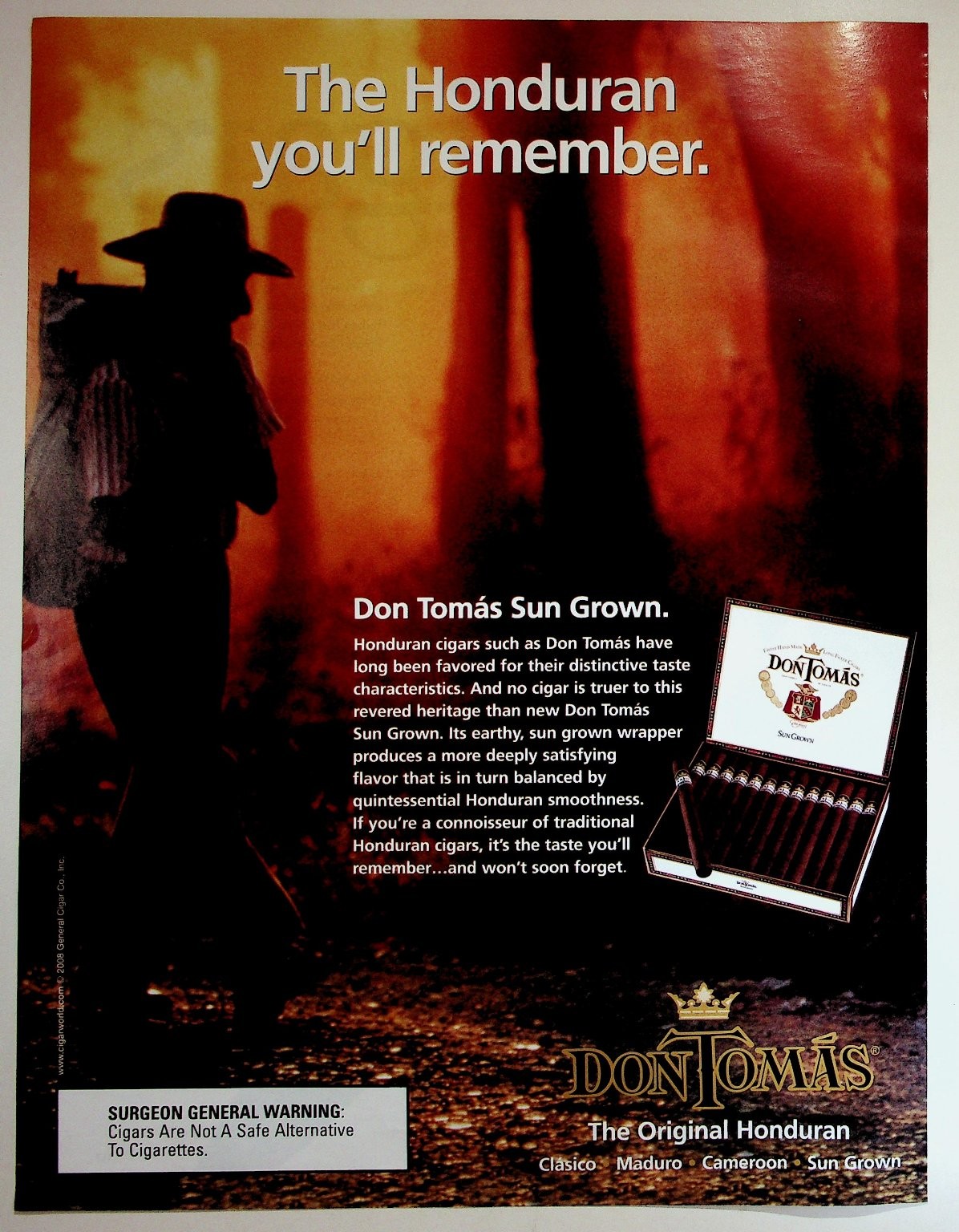 2008 Don Tomás Sun Grown Honduran Cigars Vintage Magazine Print Ad Tobacco 2008 Don Tomás Sun Grown Honduran Cigars Vintage Magazine Print Ad Tobacco