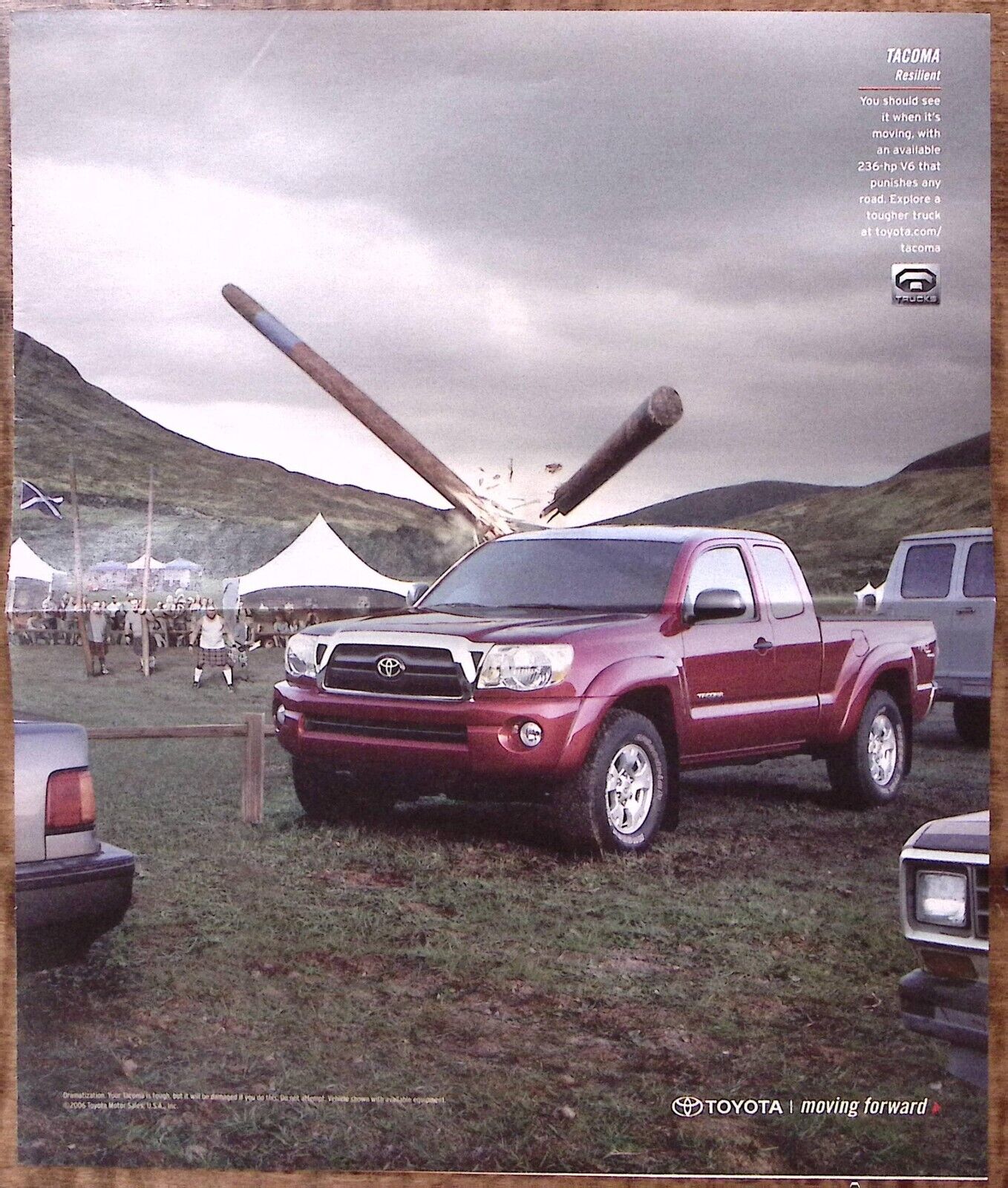 2006 TOYOTA TACOMA RESILIENT MOVING FORWARD LARGE PRINT ADVERTISEMENT Z4767