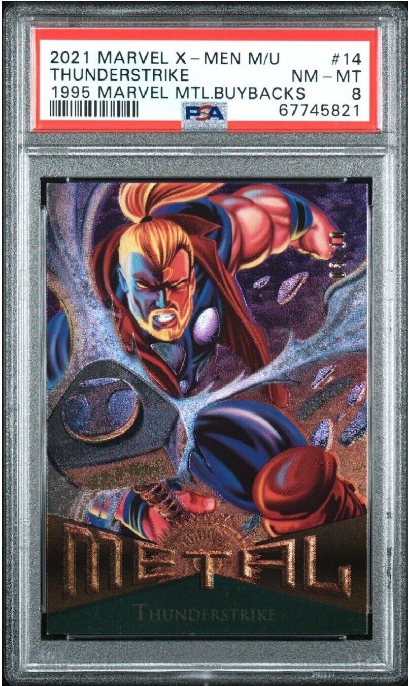 2021 Upper Deck Marvel X-Men Metal 1995 Buybacks Thunderstrike 9/10 PSA 8 RARE