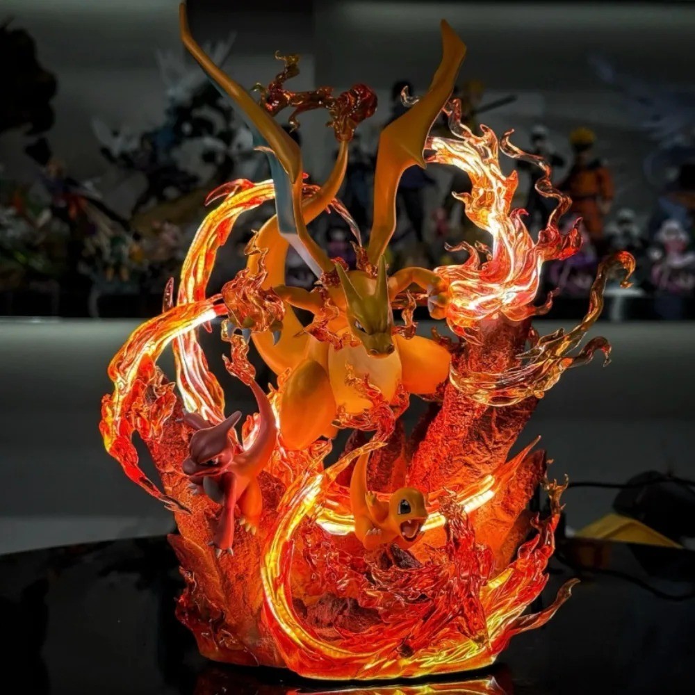 Charizard Evolution Group Anime Resin Statue Collectible 30CM Figure Display Charizard Evolution Group Anime Resin Statue Collectible 30CM Figure Display